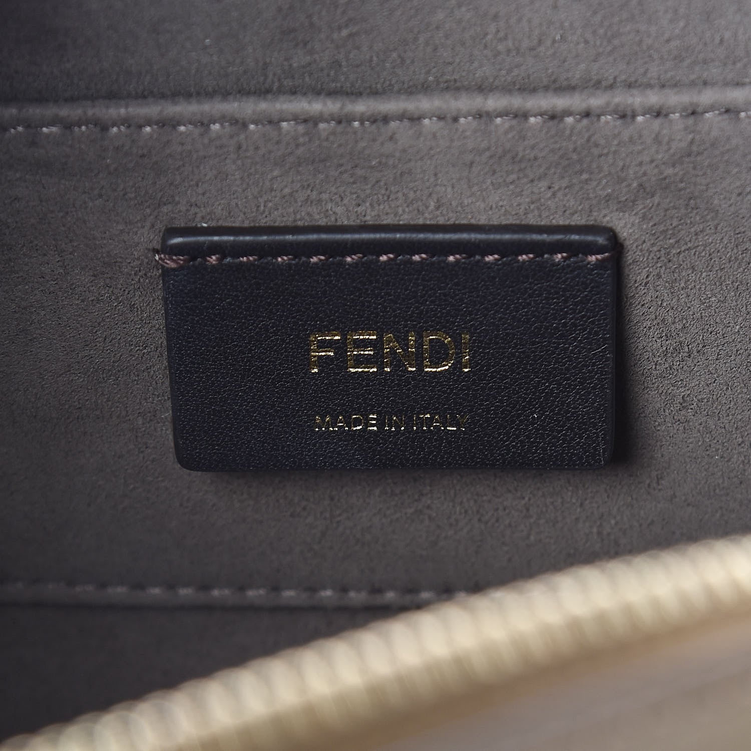 Fendi Vitello Century Velvet F is Fendi FF Multicolor Bi-Color Camera Case Fango Black Multicolor 6 of 9
