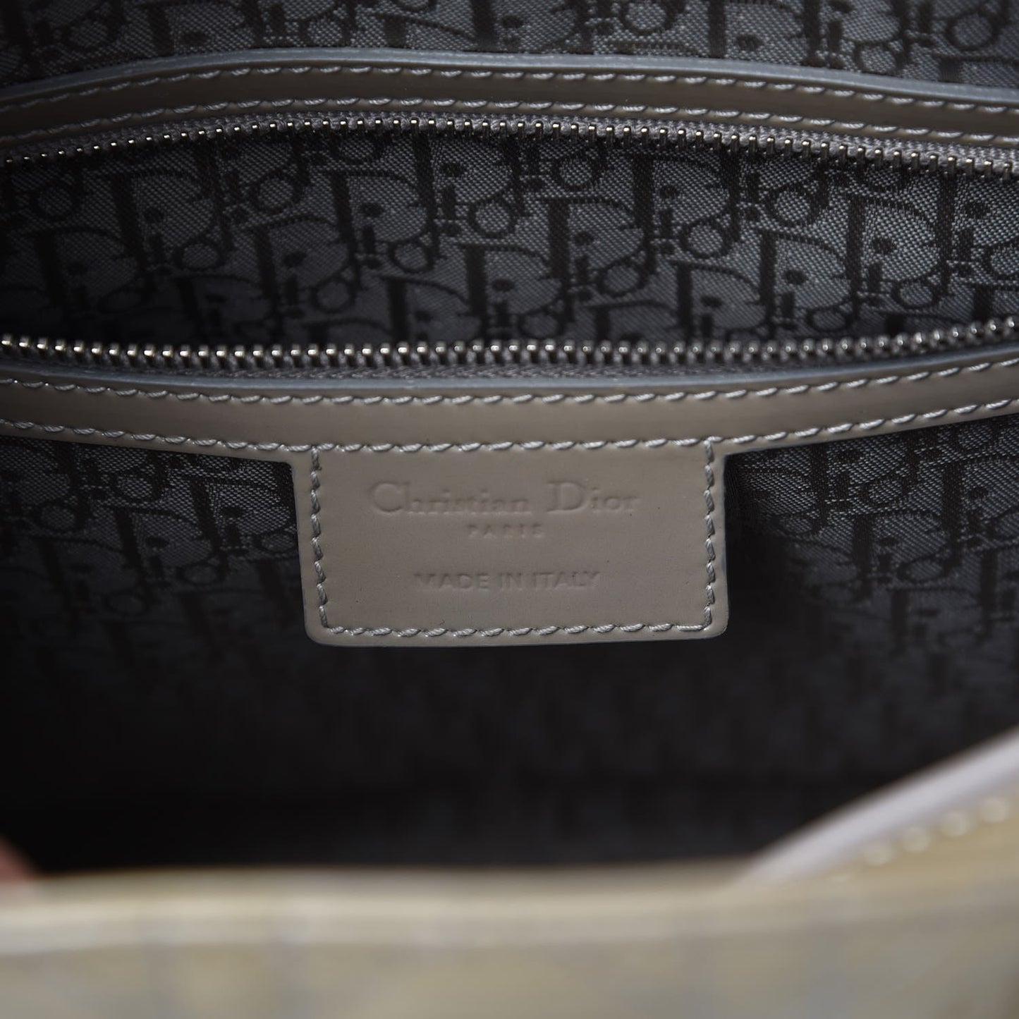 Patent Cannage Large Lady Dior Beige