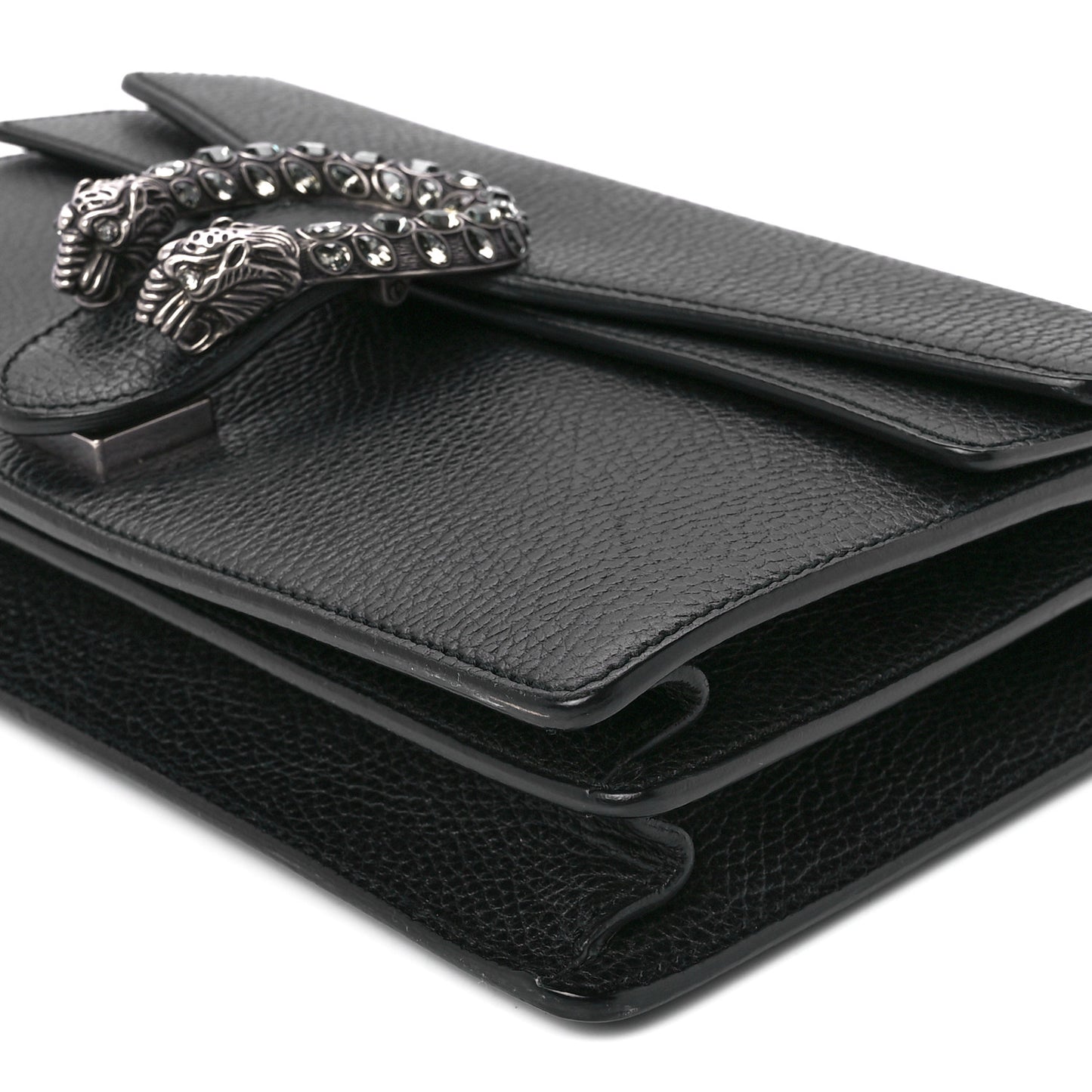 Pebbled Calfskin Small Dionysus Shoulder Bag Black