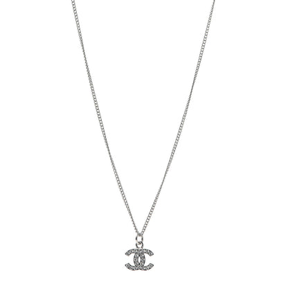 Chanel Crystal CC Necklace Silver 1 of 5
