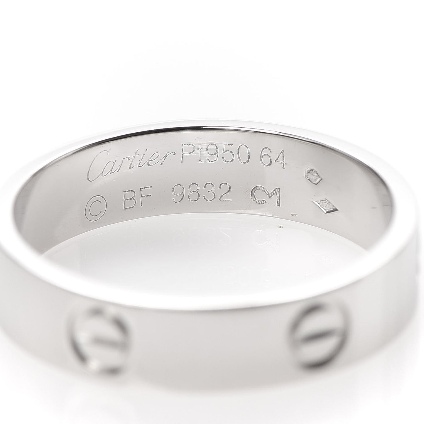 Platinum 5.5mm LOVE Ring 64 10.75