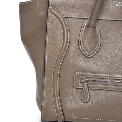 Celine Drummed Calfskin Mini Luggage Souris 16 of 18