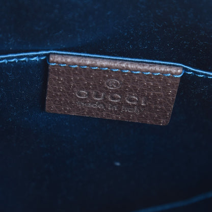 Gucci GG Supreme Monogram Textured Dollar Calfskin Web Small Ophidia Dome Shoulder Bag Beige Ebony New Acero 6 of 7