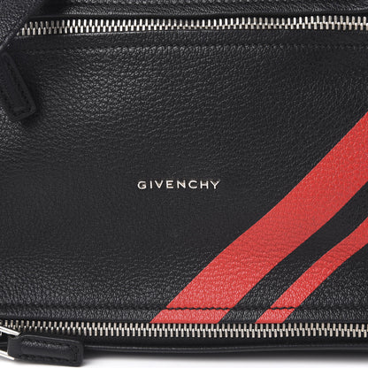 Givenchy Sugar Goatskin Striped Small Pandora Red Black 10 of 10
