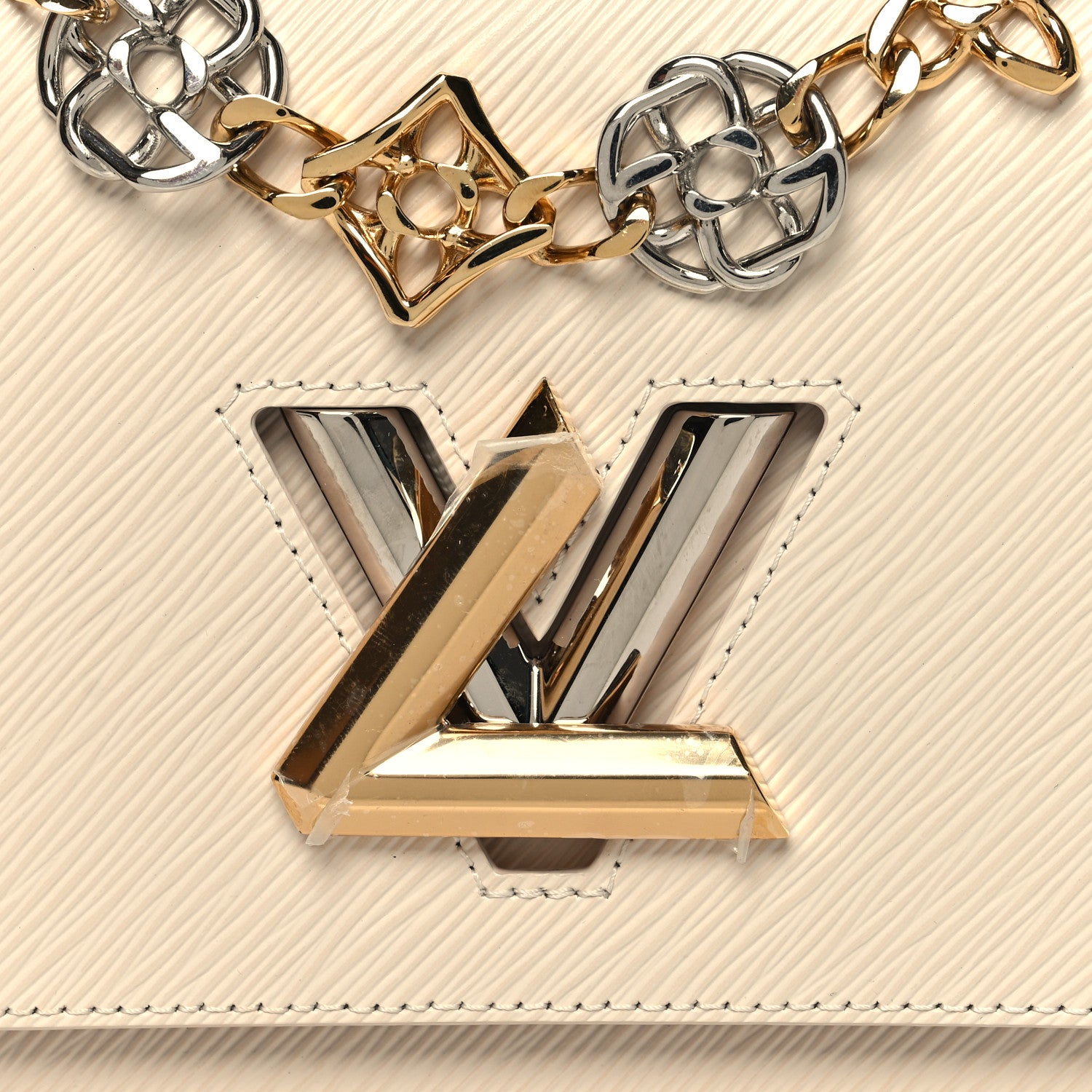 Louis Vuitton Epi Twist Monogram Flower Chain Shoulder Bag MM Quartz White 8 of 11
