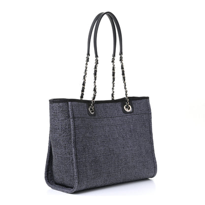 Chanel Lurex Boucle Small Deauville Tote Black 2 of 7