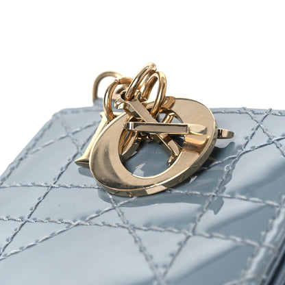 Christian Dior Patent Cannage Lady Dior 5 Gusset Card Holder Cloud Blue 8 of 9