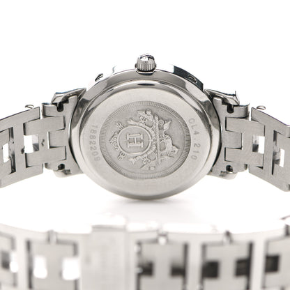 Hermes Stainless Steel 24mm Clipper Quartz Watch White 7 of 8