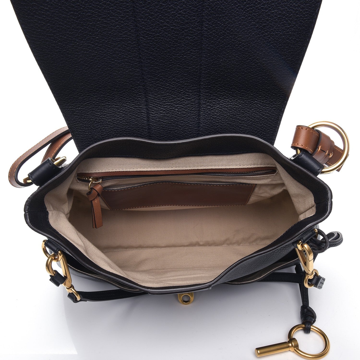 Chloe Grained Lambskin Calfskin Medium Lexa Shoulder Bag Navy 5 of 6