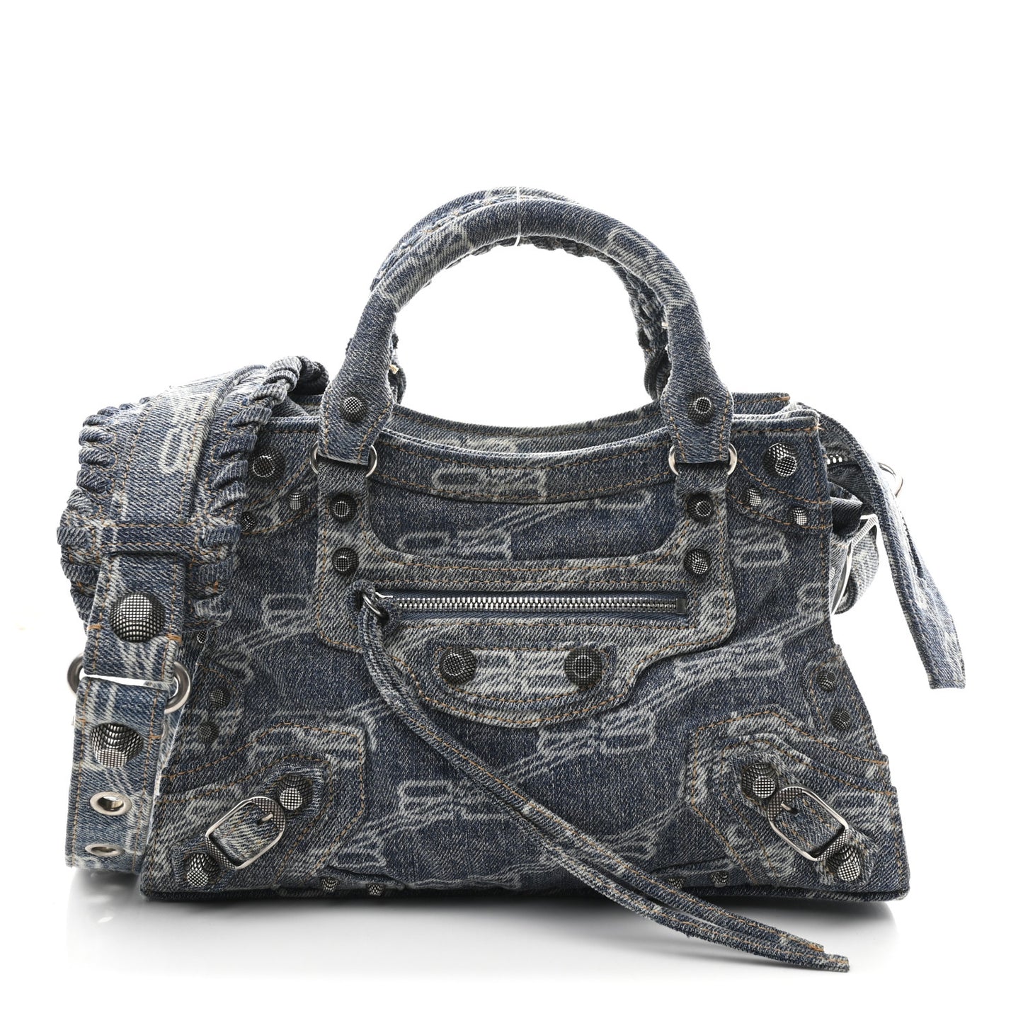 Denim BB Monogram Neo Cagole Handbag XS Blue