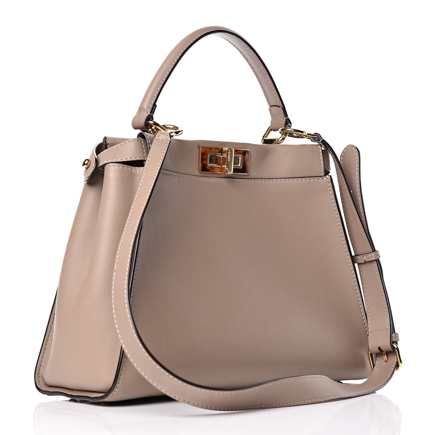 Vitello Seta Plexiglass Tortoise Medium Peekaboo Iconic Satchel Tortora