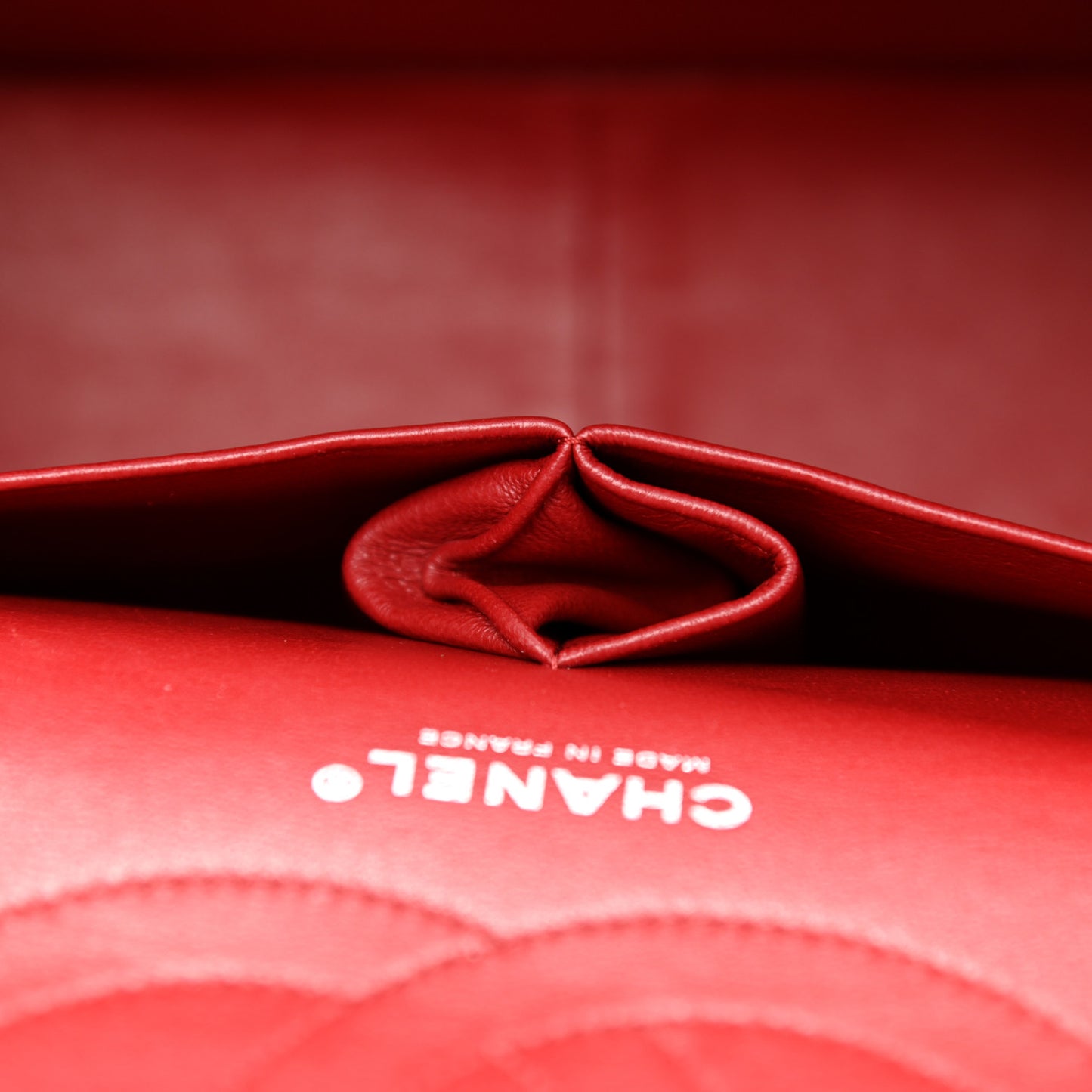 Caviar Quilted Jumbo Double Flap Red