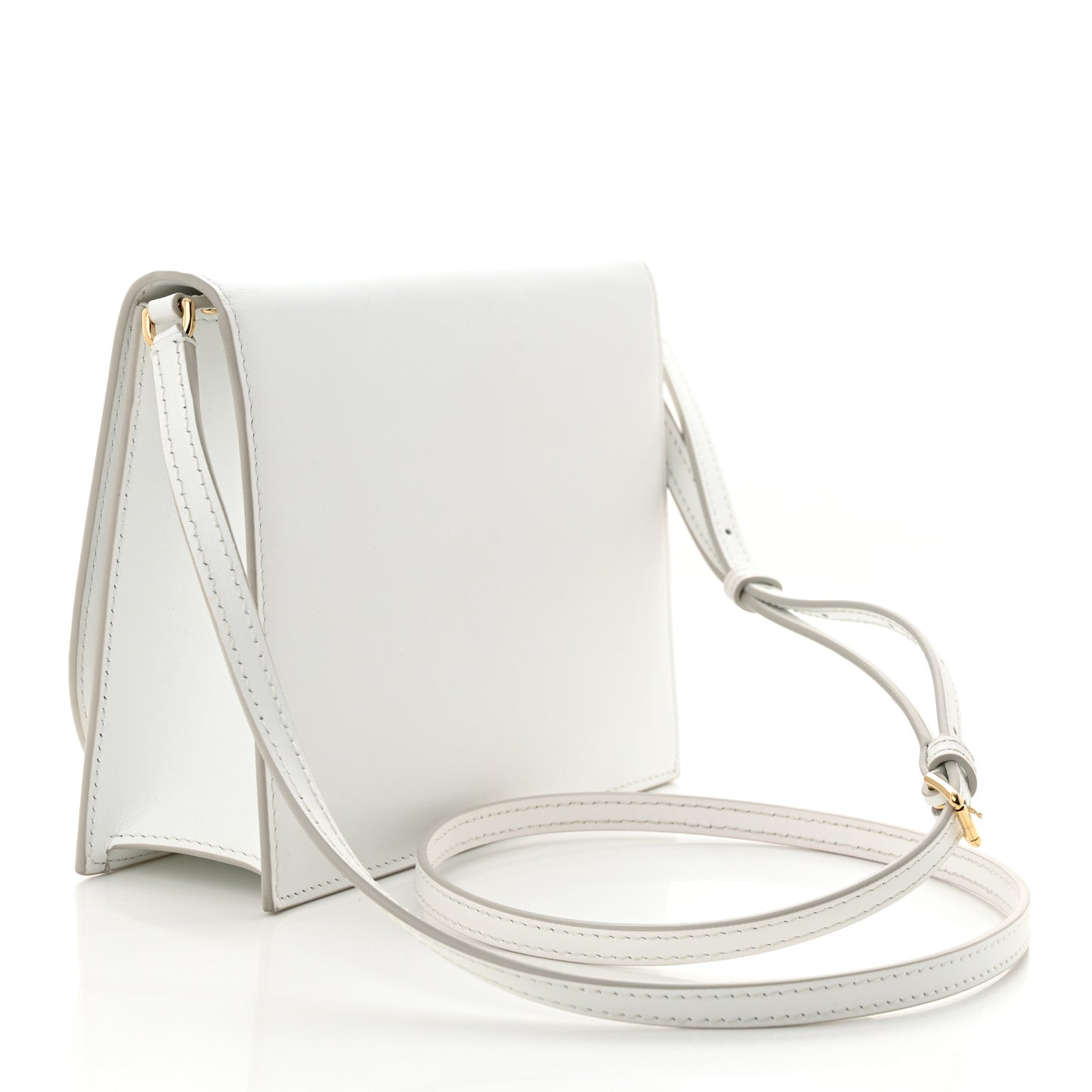 Calfskin DG Logo Flap Crossbody Bag White