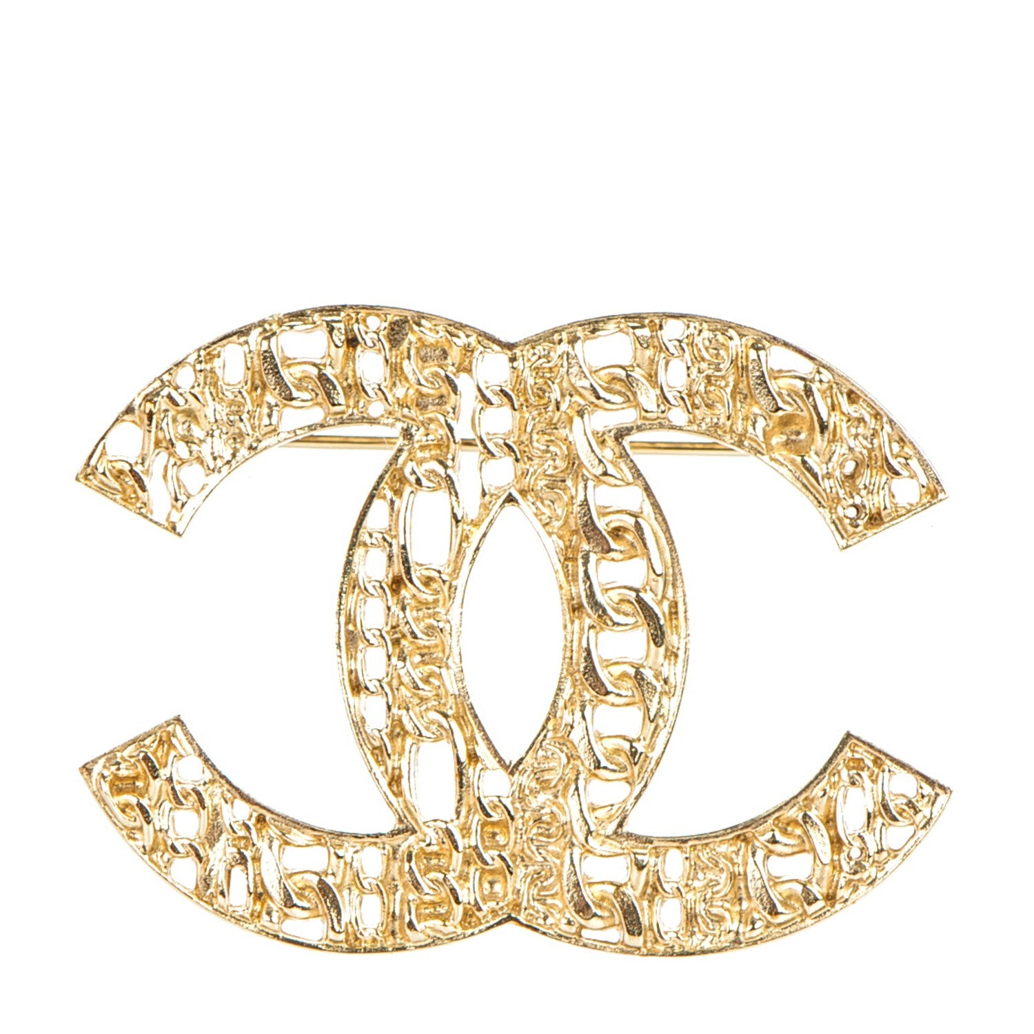 Chanel Chain CC Brooch Pin Gold 1 of 5