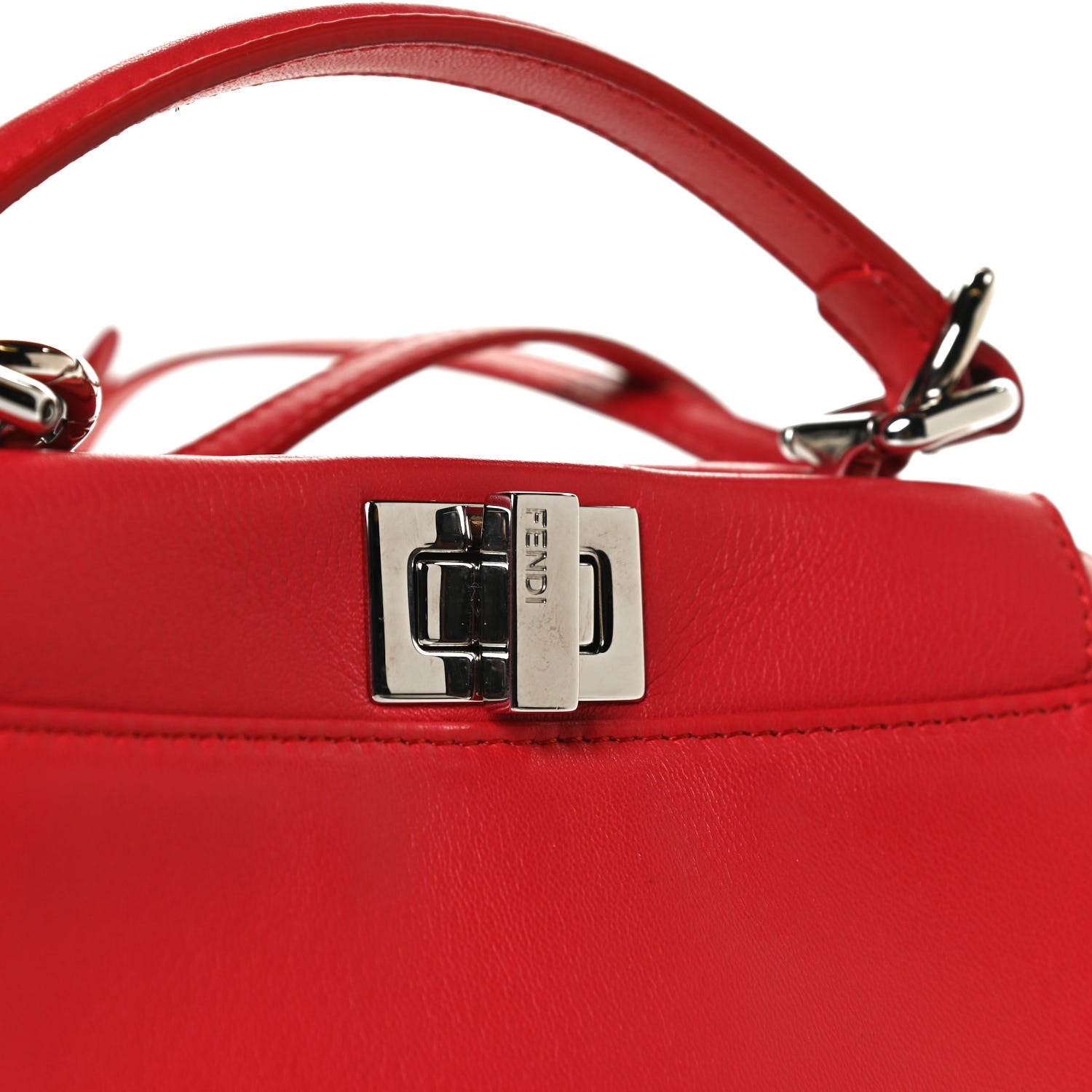 Fendi Nappa Mini Peekaboo Iconic Satchel Fiamma 23 of 24