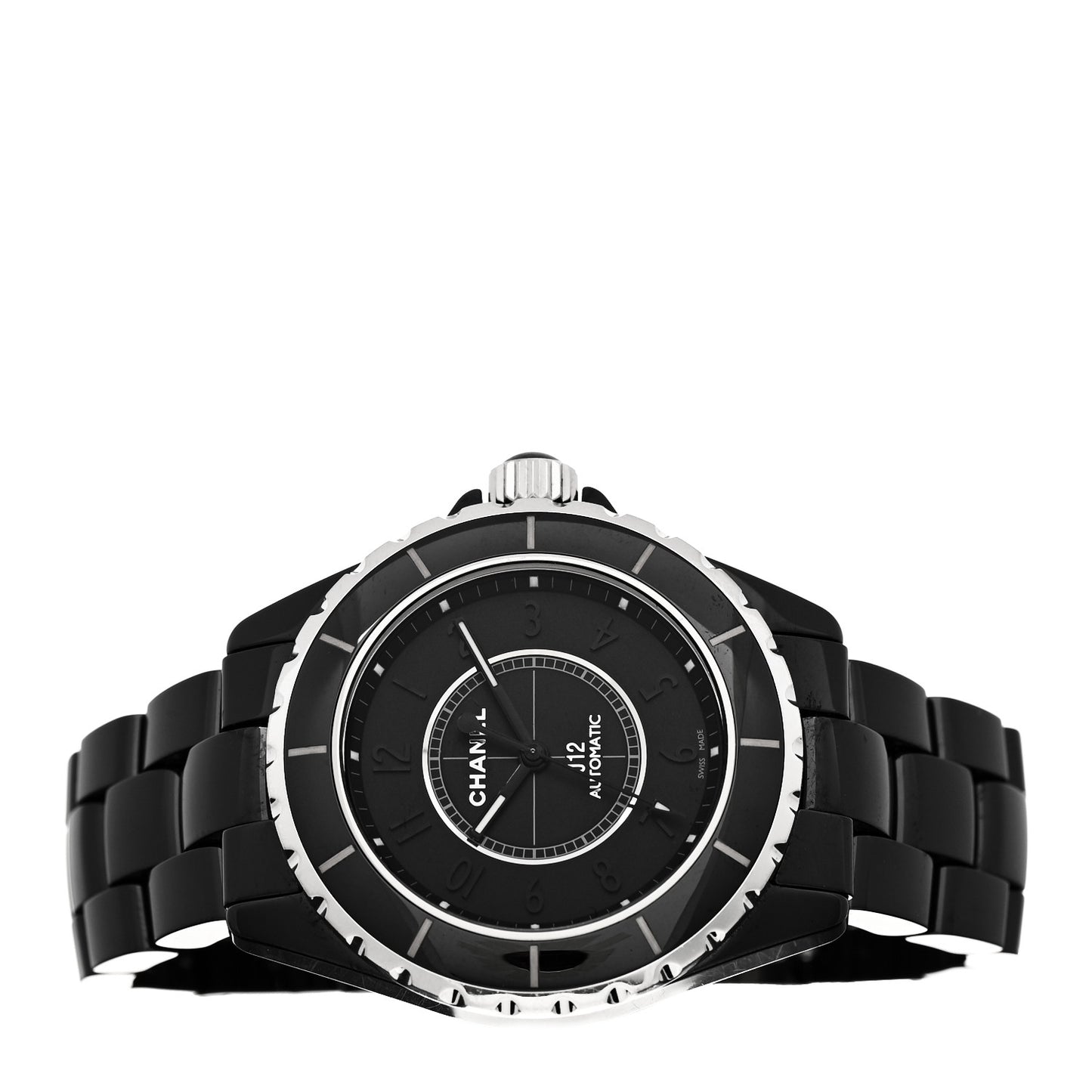 Stainless Steel Ceramic 38mm J12 Phantom Automatic Watch Black