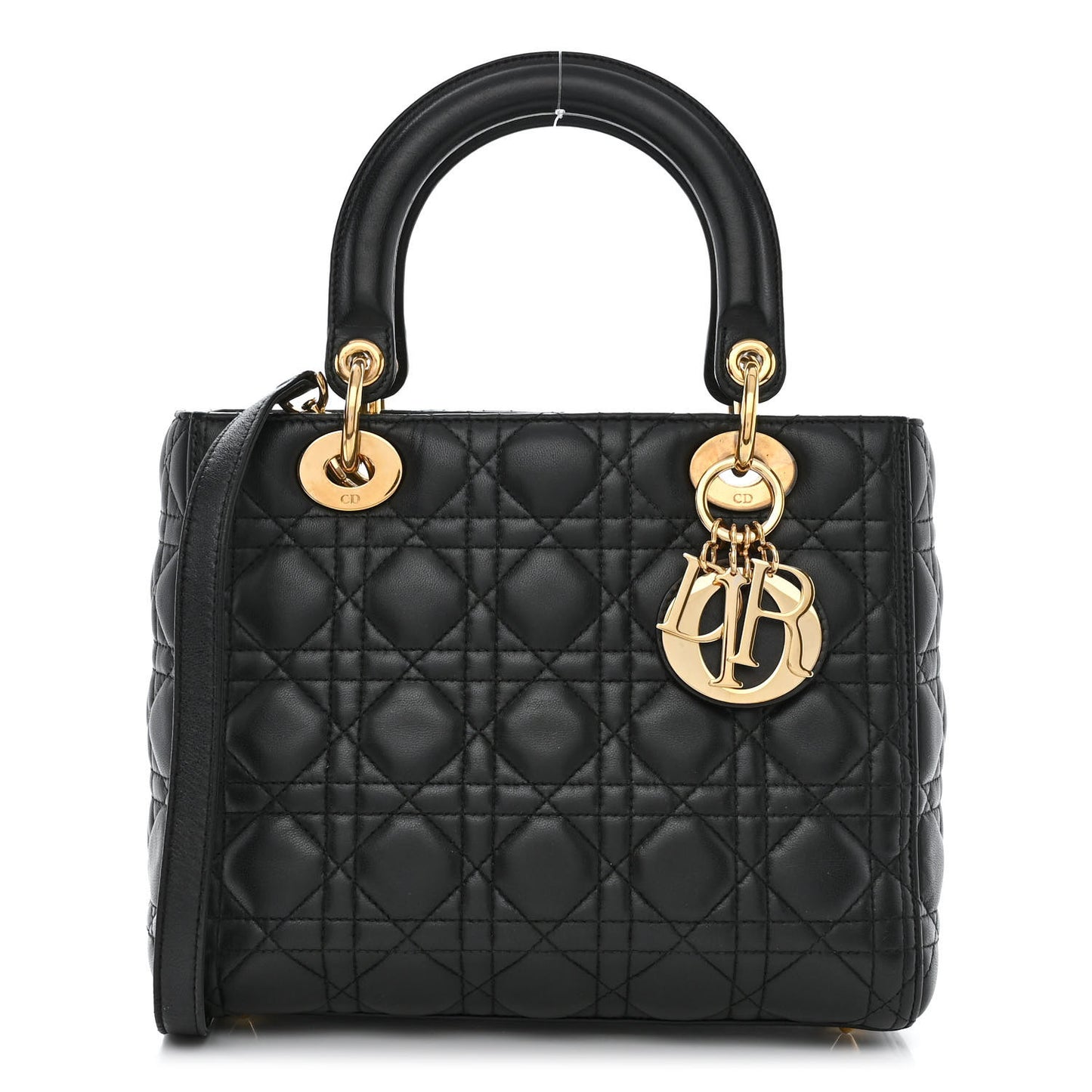 Lambskin Cannage Medium Lady Dior Black