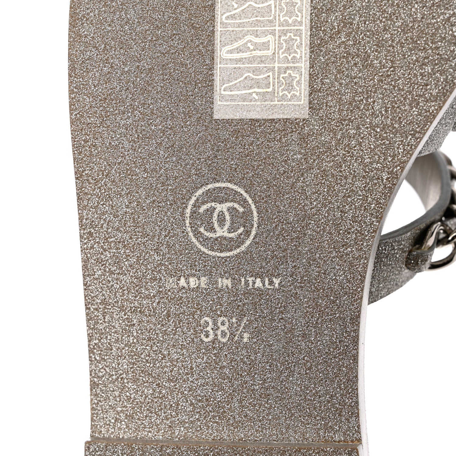 Chanel Fantasy Goatskin Chain Mules 38.5 Light Grey 8 of 9