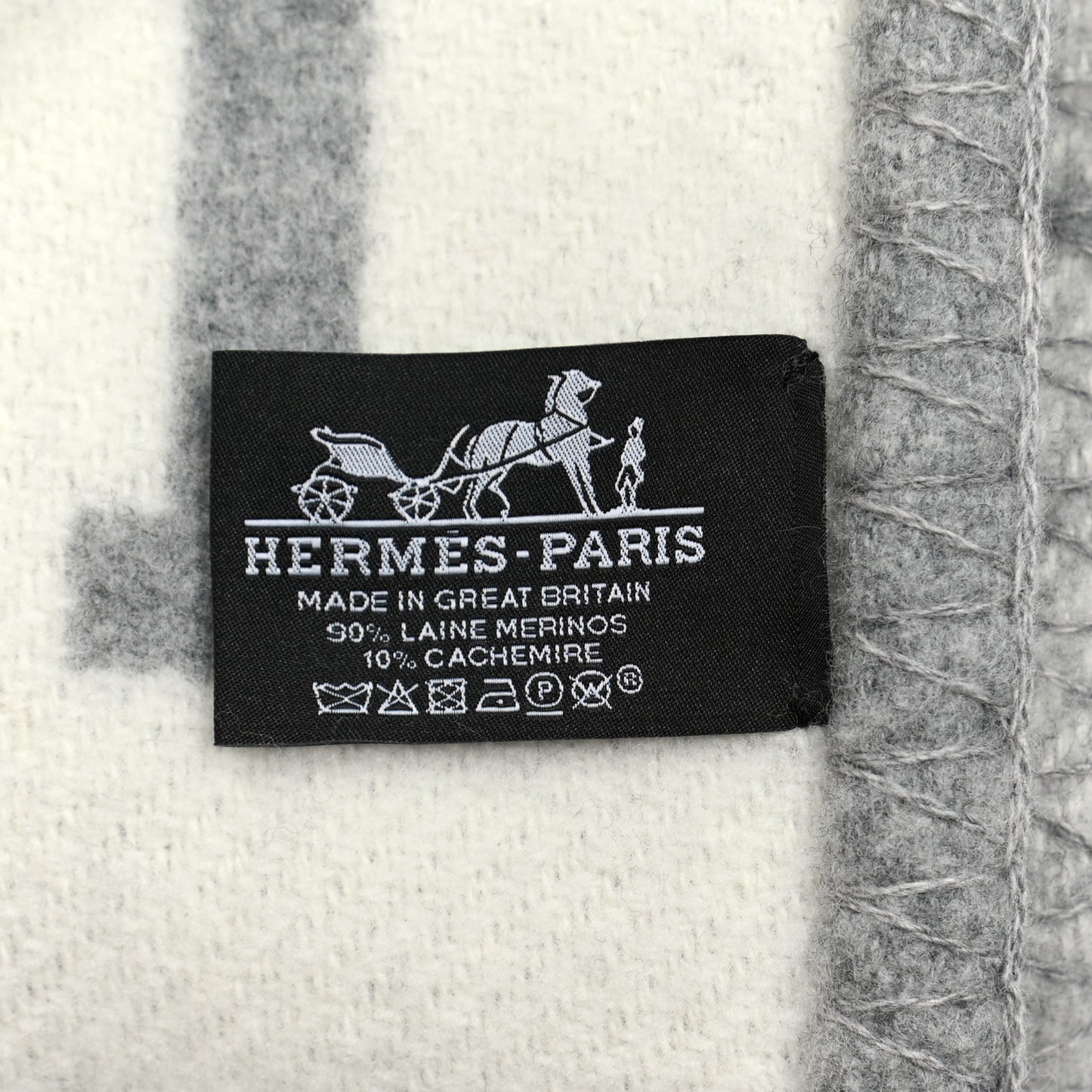 Wool Cashmere Avalon III Blanket Ecru Gris Clair