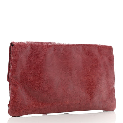 Balenciaga Agneau Giant 21 Silver Hardware Envelope Clutch Dark Wine 4 of 8