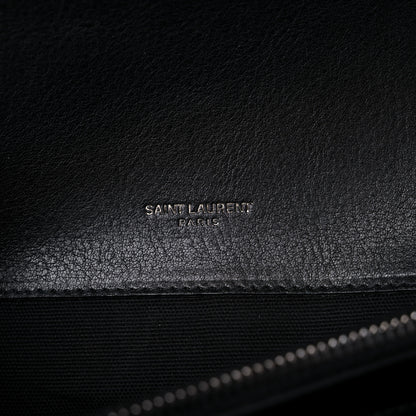 Saint Laurent Berber Chevron Tassel Monogram Large College Bag Black 6 of 10