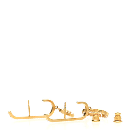 Christian Dior Crystal 30 Montaigne Dangle Earrings Gold 3 of 5