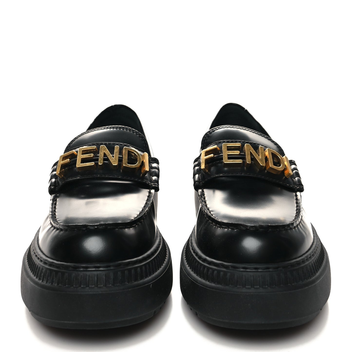Vitello Abrasivato Fendigraphy 50mm Loafers 41 Black