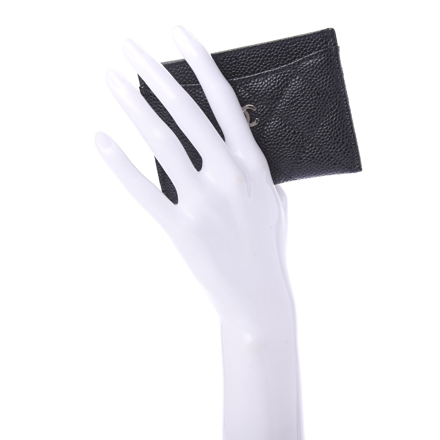 Caviar Quilted Card Holder Black