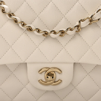 Chanel Caviar Quilted Medium Double Flap White 8 of 11