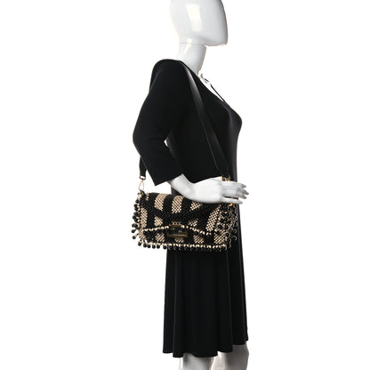 Fendi Acrylic Wood Beaded Baguette Natural 2 of 11