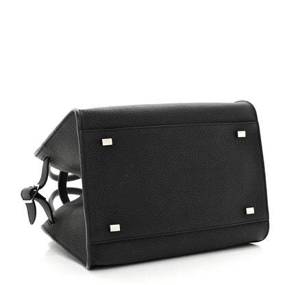 The Row Grained Calfskin Soft Margaux 10 Bag Black 4 of 9
