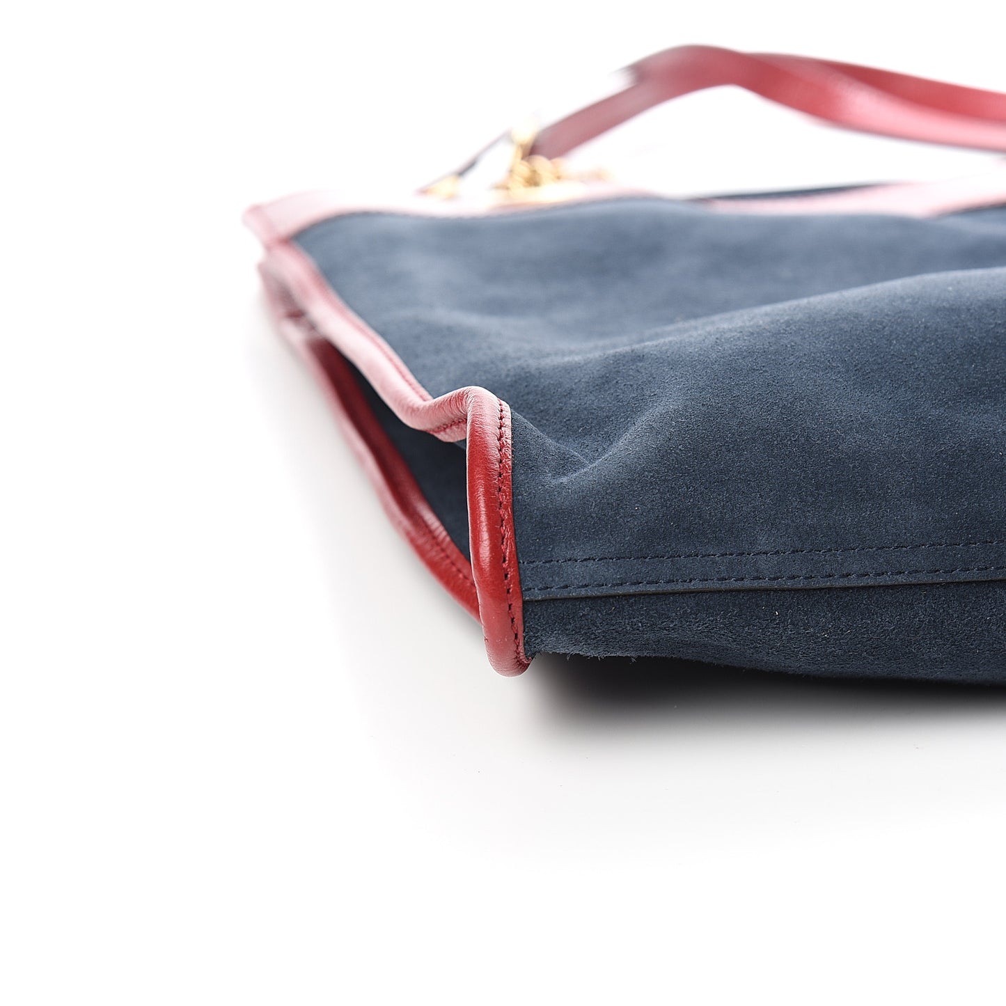 Suede Calfskin Large Rajah Chain Tote New Blue Romantic Cherry