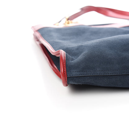 Gucci Suede Calfskin Large Rajah Chain Tote New Blue Romantic Cherry 8 of 10