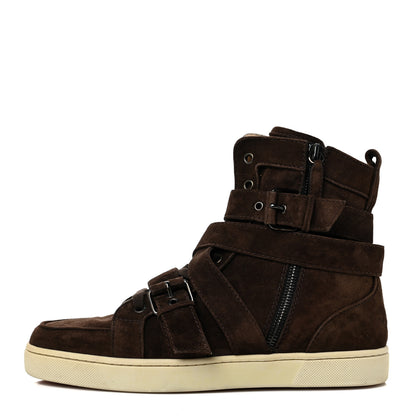 Christian Louboutin Suede Men's High Top Sneakers 40 Brown 1 of 8