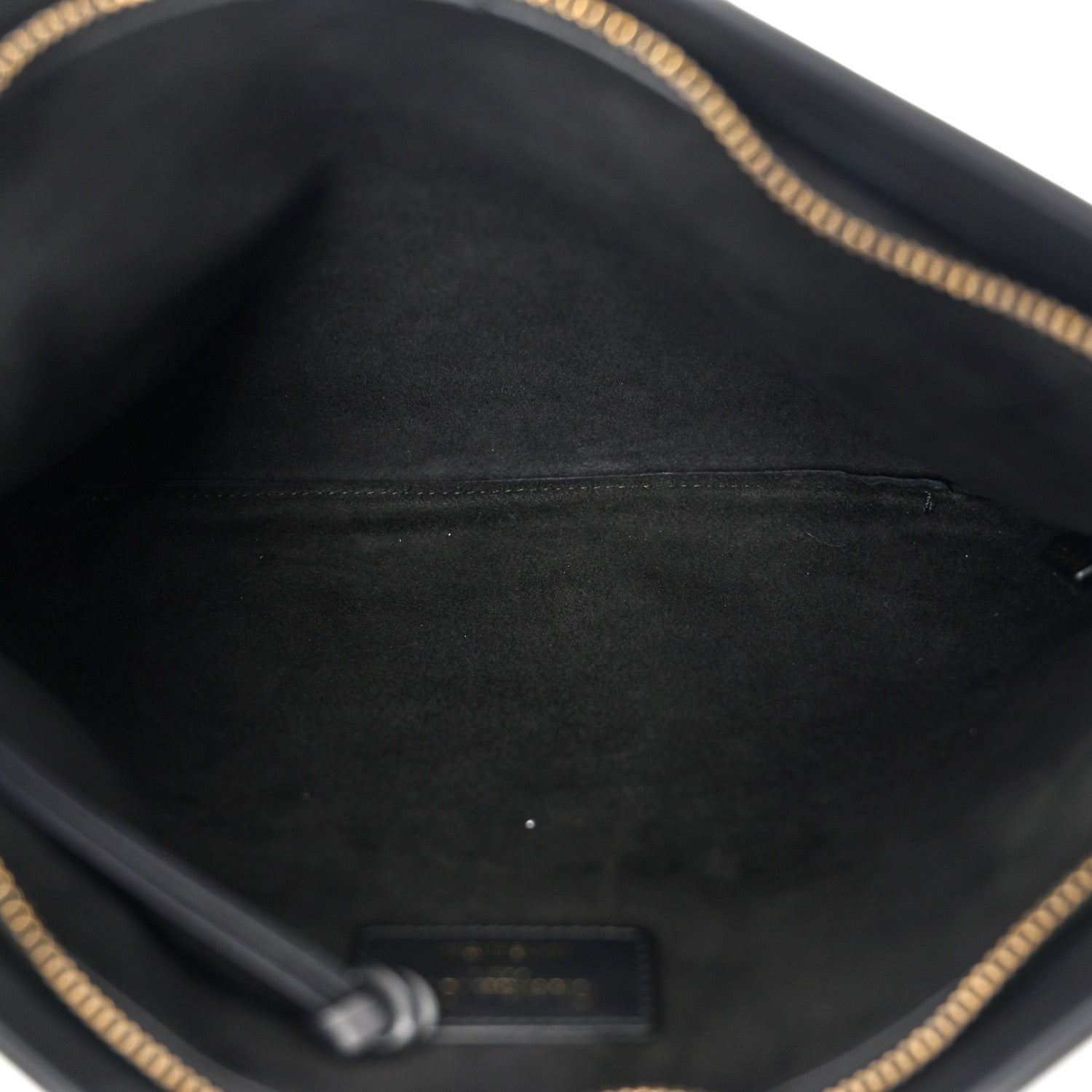 Christian Dior Calfskin Embossed Logo Zip Clutch Black 5 of 7