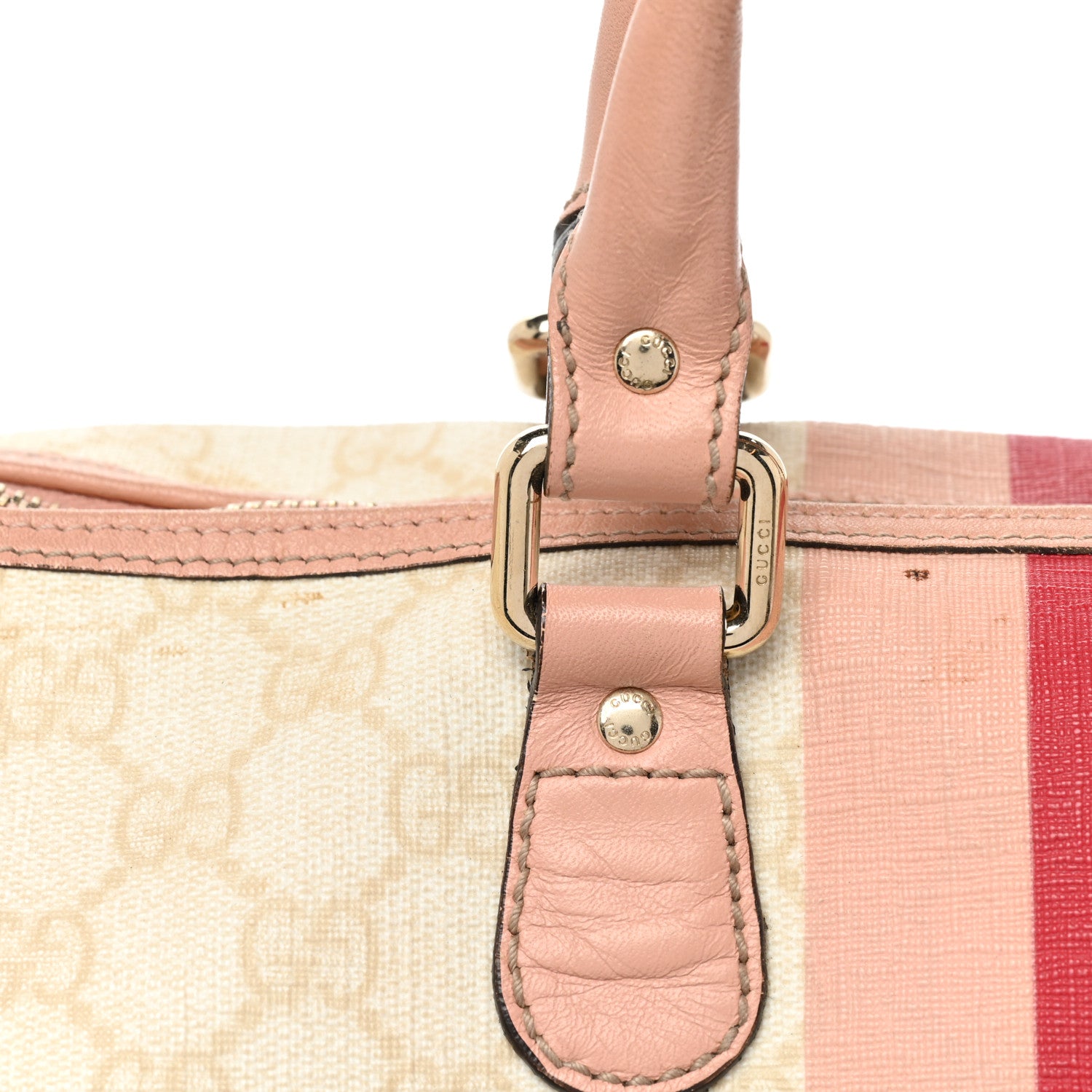 Gucci GG Plus Monogram Web Stripe Medium Joy Boston Pink 10 of 14