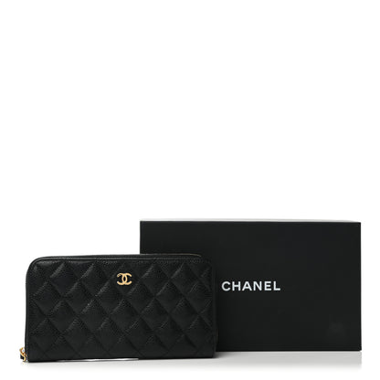 Chanel Caviar Quilted Large Gusset Zip Around Wallet Black 9 of 9