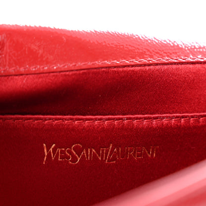 Saint Laurent Textured Patent Monogram Large Belle De Jour Clutch Red 6 of 13