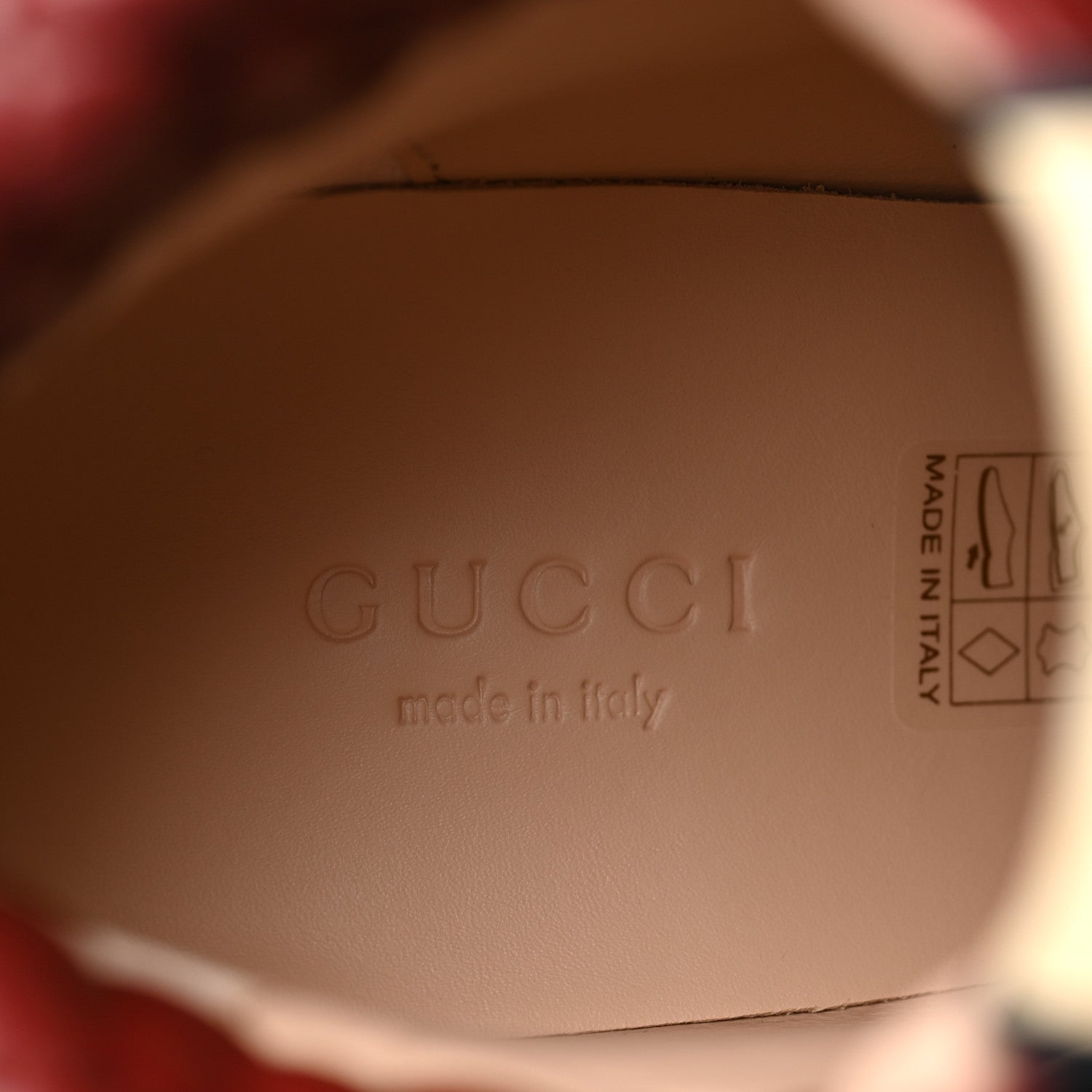 Gucci Magnum Calfskin Nappa Quilted Lace Up Ankle Boots 38 Garnet Red 7 of 8
