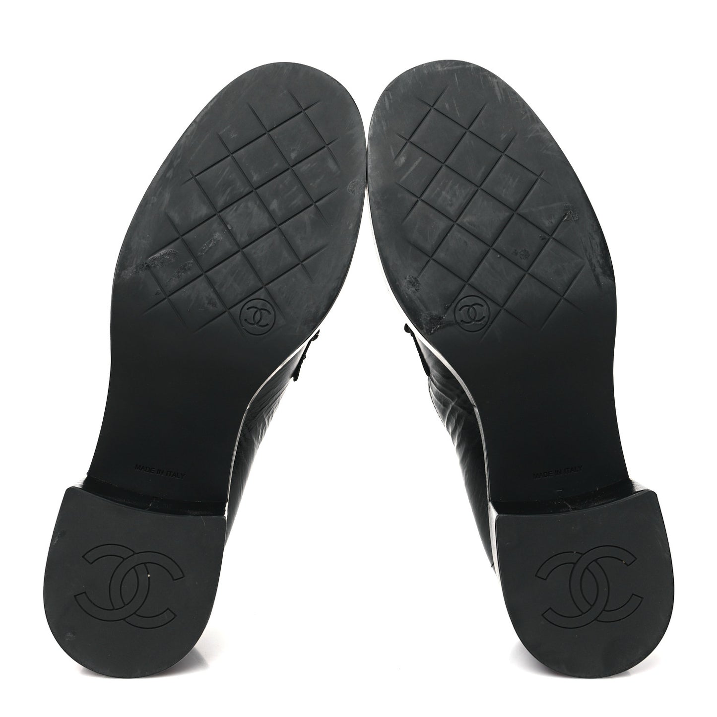 Shiny Calfskin Logo Loafers 37.5 Black
