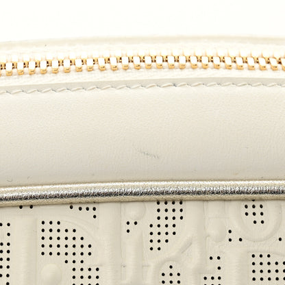 Christian Dior Perforated Calfskin Medium Dior Vibe Classic Bowling Bag White Gold 11 of 15