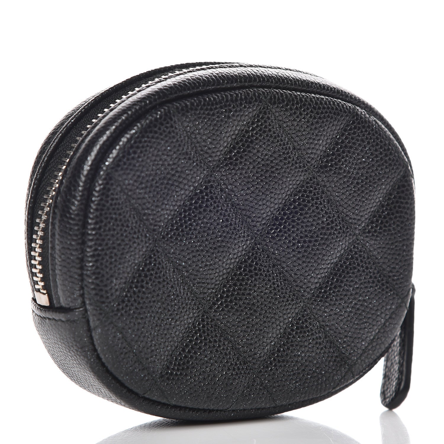 Chanel Iridescent Caviar Quilted Zip Around Classic Coin Purse Black 3 of 8