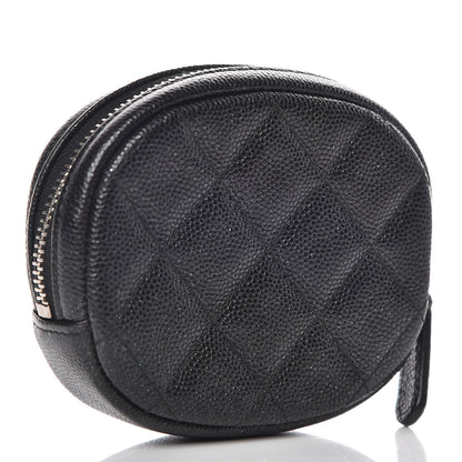 Chanel Iridescent Caviar Quilted Zip Around Classic Coin Purse Black 3 of 8