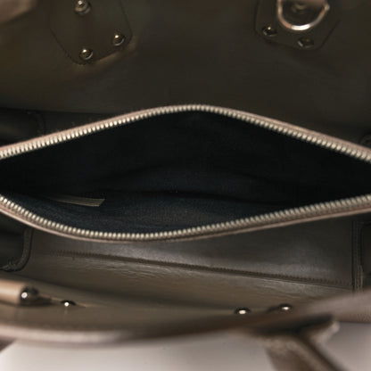 Saint Laurent Grained Calfskin Topstitch Small Classic Sac De Jour Taupe 6 of 22