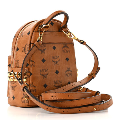 MCM Visetos Side Stud X-Mini Stark Backpack Cognac 3 of 10
