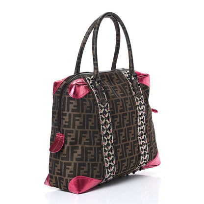 Fendi Zucca Large Mixed Media B Mix Tote Tobacco Multicolor 2 of 13