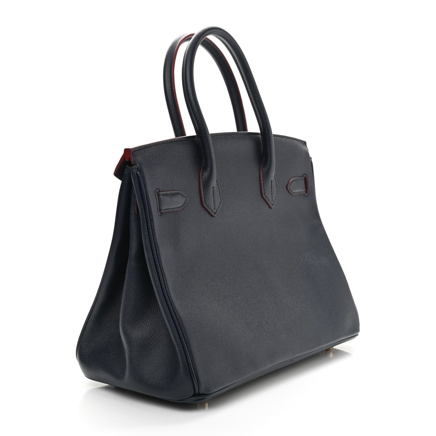 Epsom Contour Birkin 30 Bleu Indigo Rouge H