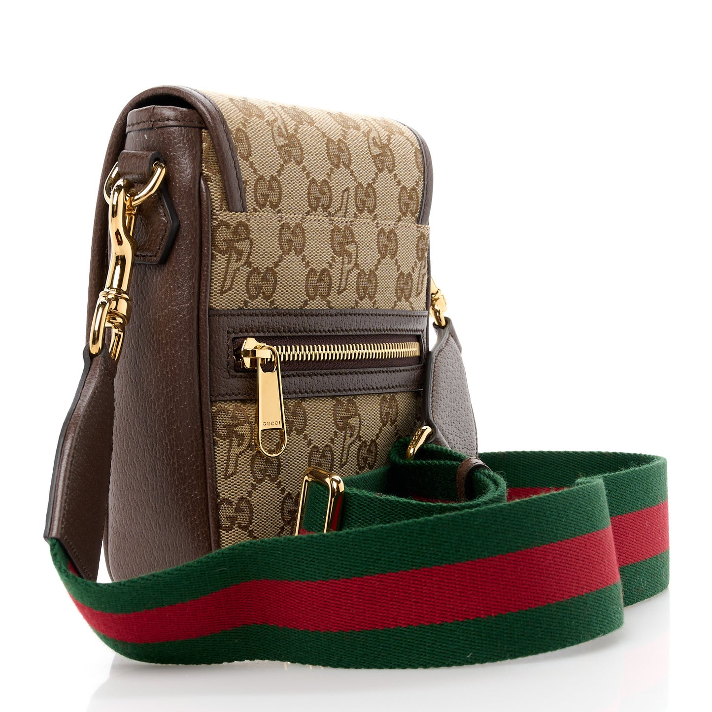 X PALACE GG P Canvas Monogram Web Flap Messenger Brown