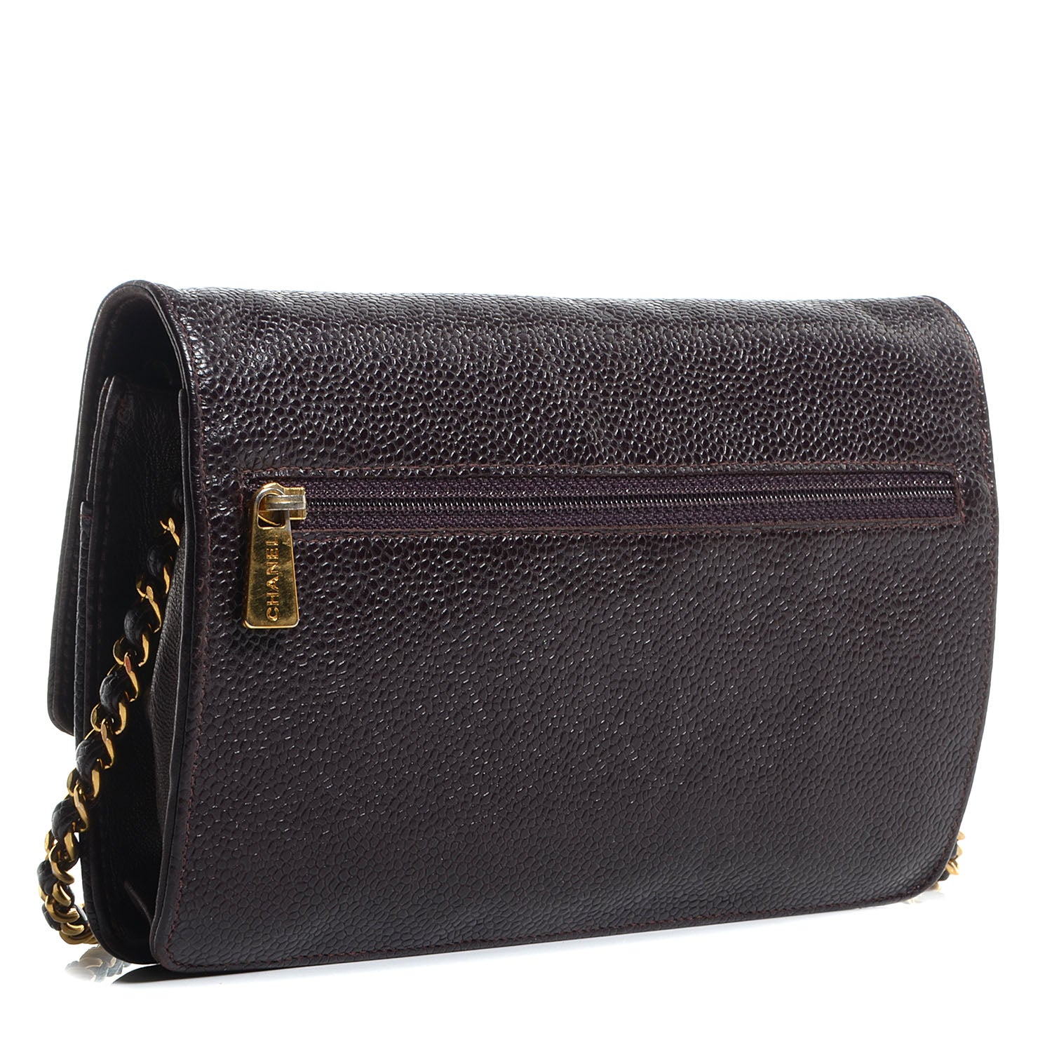 Chanel Caviar Timeless CC Wallet On Chain WOC Dark Brown 3 of 8