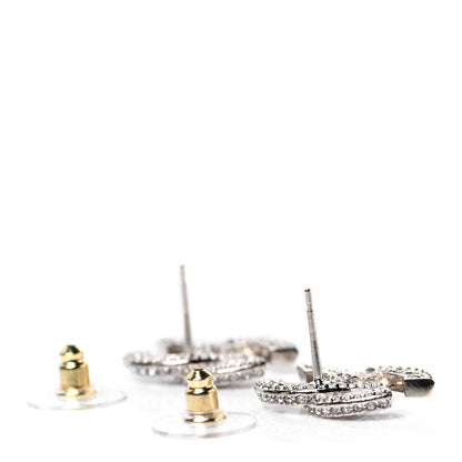 Chanel Crystal Timeless CC Earrings Light Gold 3 of 5